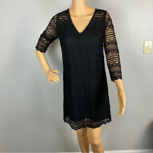 Lucky Brand Womens XS Live in Love Black Lace Dress